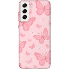 Karsu Design Samsung Galaxy S22 Uyumlu Baskılı Şeffaf Telefon Kılıfı | Koleksiyon: Pink Aesthetic