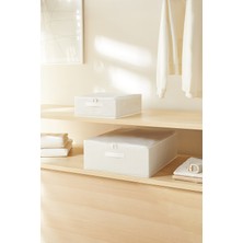 Home Wave 2'li Gri Pötikare Destekli Kutu Hurç Set 31 x 38 x 12 + 45 x 55 x 18 cm