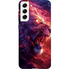 Karsu Design Samsung Galaxy S22 Uyumlu Baskılı Şeffaf Telefon Kılıfı | Koleksiyon: Majestic Lion