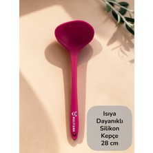 Multiamo Sert Uçlu Isıya Dayanıklı Yanmaz Yapışmaz Silikon 28 cm Kepçe 1 Adet / Beş Renk Seçeneği