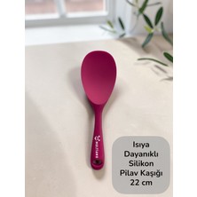 Multiamo Sert Uçlu Isıya Dayanıklı Yanmaz Yapışmaz Silikon Pilav Kaşığı 22 cm