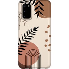 Karsu Design Samsung Galaxy S20 Fe Uyumlu Baskılı Şeffaf Telefon Kılıfı | Koleksiyon: Minimal Floral Line Art