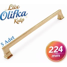 Badem10 Olifka Albrifin Çekmece Kulp 224 mm 5’li Set Mobilya Dolap Kapak Kulpu Dayanıklı Metal