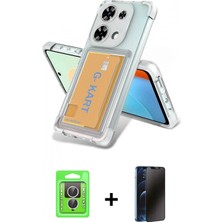 İlk El Grup Ieg™ Redmi Note 13 Pro 4g Kılıf Doruk Klasik Koleksiyonu - Siyah 3D Antistatik Hayalet Cam Ekran Koruyucu + Gümüş Raze Metal Kamera Lens