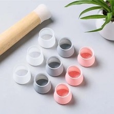 Kiesa Silikon Zemin Koruyucu Sandalye Masa Pabucu Kaydırmaz Ses Önleyici Silikon Pabuç 8 Li Gri Renk