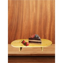 Kiesa Bambu Ayaklı Sunumluk, Dekoratif Kahvaltıık Sunumluk Ayaklı Servis Tepsi ve Kesme Tahtası