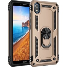 Pileli Store Pilelistore   Xiaomi Redmi 7A Kılıf Sofya Yüzüklü Silikon Kapak - Gold