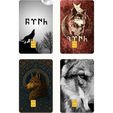 Huggy Craft Bozkurt 4'lü Set-2 Kredi/banka Kart Kaplama Sticker