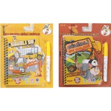 Göztepe Toys 2'li Inşaat ve Orman Alemi Hayvanlar Sihirli Boyama Kitabı