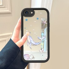 HONTINGA iPhone Se 2020 ile Uyumlu Aynalı Kılıfı Düşüme Önleyici Basitlik Anti Düşme Kamera Korumali Kelebek Desen Yumuşak Silikon Telefon Kılıfı Kadın ve Erkek Için Uygundur K2-9119