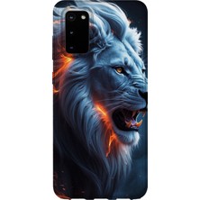 Karsu Design Samsung Galaxy S20 Plus Uyumlu Baskılı Şeffaf Telefon Kılıfı | Koleksiyon: Majestic Lion