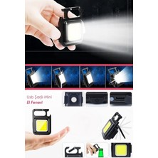 Kiesa Mini Şarj Edilebilir Led, Anahtarlık LED Şişe Açacağı Mıknatıslı Usb’li Cob LED Kamp Feneri