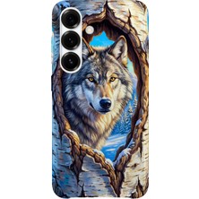 Karsu Design Samsung Galaxy S24 Fe Uyumlu Baskılı Şeffaf Telefon Kılıfı | Koleksiyon: Alpha Wolf