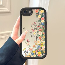 HONTINGA iPhone 7 ile Uyumlu Aynalı Kılıfı Düşüme Önleyici Basitlik Anti Düşme Kamera Korumali Çiçek Desen Yumuşak Silikon Telefon Kılıfı Kadın ve Erkek Için Uygundur K2-9116