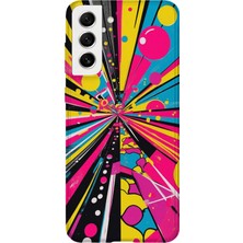 Karsu Design Samsung Galaxy S21 Fe Uyumlu Baskılı Şeffaf Telefon Kılıfı | Koleksiyon: Abstract Color Splash