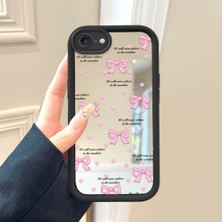 HONTINGA iPhone Se 2020 ile Uyumlu Aynalı Kılıfı Düşüme Önleyici Basitlik Anti Düşme Kamera Korumali Fiyonk Desen Yumuşak Silikon Telefon Kılıfı Kadın ve Erkek Için Uygundur K2-9115