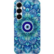 Karsu Design Samsung Galaxy A56 Uyumlu Baskılı Şeffaf Telefon Kılıfı | Koleksiyon: Minimal Evil Eye