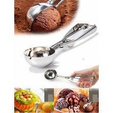 Kiesa Çelik Dondurma Kaşığı ve Çelik Kurabiye Kaşığı Pratik Top Dondurma Kaşık