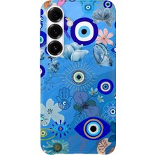 Karsu Design Samsung Galaxy A13 Uyumlu Baskılı Şeffaf Telefon Kılıfı | Koleksiyon: Minimal Evil Eye