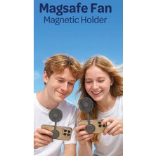 Volkano Manyetik Fan Şarz Edilebilir 3 Kademeli Mıknatıslı Safe Telefon Tutuculu Magsafe Fan Magnetic Holder VK-300 Gri