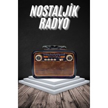 Çetiner Group Eskitme Nostalji Tasarımlı Bluetoothlu Nostalji Radyo Ahşap Nostaljik Görünümlü