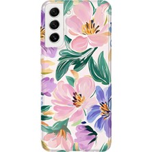 Karsu Design Samsung Galaxy S21 Plus Uyumlu Baskılı Şeffaf Telefon Kılıfı | Koleksiyon: Pastel Flower Patterns