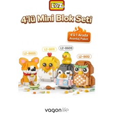 Vagonlife Loz Micro Block 4'lü Sevimli Hayvan Seti 4 Farklı Model Dekoratif Oyuncak Yapım Seti Yapı Blok Seti