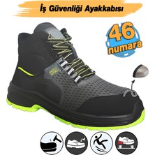 Badem10 Iş Ayakkabısı 46 Numara Süet Delikli Nefes Alan Çelik Burunlu Inşaatçı Tekstil Güvenlik Ayakkabı Bot