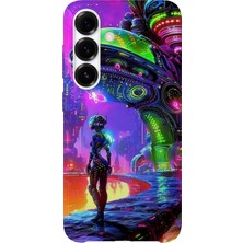 Karsu Design Samsung Galaxy A35 Uyumlu Baskılı Şeffaf Telefon Kılıfı | Koleksiyon: Cyberpunk Theme
