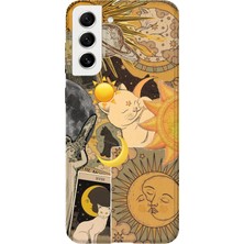 Karsu Design Samsung Galaxy S22 Plus Uyumlu Baskılı Şeffaf Telefon Kılıfı | Koleksiyon: Boho Sun And Moon