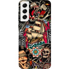 Karsu Design Samsung Galaxy S21 Fe Uyumlu Baskılı Şeffaf Telefon Kılıfı | Koleksiyon: Drip Art