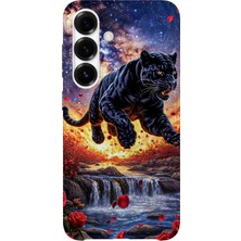 Karsu Design Samsung Galaxy A35 Uyumlu Baskılı Şeffaf Telefon Kılıfı | Koleksiyon: Minimal Black Panther