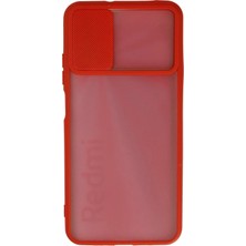 İlk El Grup Ieg™  Xiaomi Redmi 9t Kılıf Palm Buzlu Kamera Sürgülü Silikon - Kırmızı