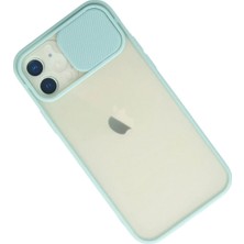 İlk El Grup Ieg™  Iphone 12 Kılıf Palm Buzlu Kamera Sürgülü Silikon - Turkuaz