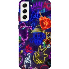 Karsu Design Samsung Galaxy S21 Uyumlu Baskılı Şeffaf Telefon Kılıfı | Koleksiyon: Neon Light Designs