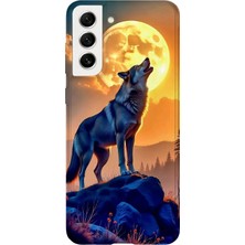 Karsu Design Samsung Galaxy S21 Plus Uyumlu Baskılı Şeffaf Telefon Kılıfı | Koleksiyon: Alpha Wolf