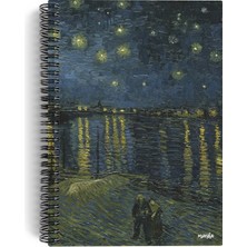 miosho Vincent Van Gogh/starry Night Over The RHONE,1888 | Spiralli Defter 04 | A5 | Çizgisiz | 100 Sayfa