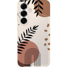 Karsu Design Samsung Galaxy A15 Uyumlu Baskılı Şeffaf Telefon Kılıfı | Koleksiyon: Minimal Floral Line Art