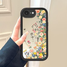 HONTINGA iPhone 16E ile Uyumlu Aynalı Kılıfı Düşüme Önleyici Basitlik Anti Düşme Kamera Korumali Çiçek Desen Yumuşak Silikon Telefon Kılıfı Kadın ve Erkek Için Uygundur K2-9116