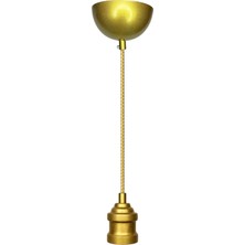 Conana Dekoratif Sarkıt E27 Duy 70CM Metal Kumaş Örgü Kablo Gold D02