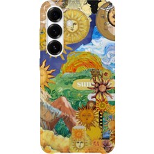 Karsu Design Samsung Galaxy A05S Uyumlu Baskılı Şeffaf Telefon Kılıfı | Koleksiyon: Boho Sun And Moon