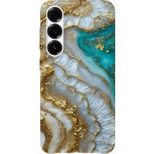 Karsu Design Samsung Galaxy A73 Uyumlu Baskılı Şeffaf Telefon Kılıfı | Koleksiyon: Marble And Gold Luxury