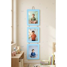 Studyo Plus 3’lü Ahşap Fotoğraf Çerçevesi 15X21 cm – Ipli Askılı 3 Dikey Mdf – Bebek & Çocuk Odası Duvar Dekoru