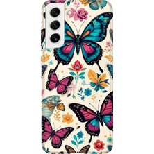 Karsu Design Samsung Galaxy S22 Uyumlu Baskılı Şeffaf Telefon Kılıfı | Koleksiyon: Butterfly Aesthetic