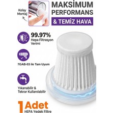 7Go 7GAB-03 Uyumlu Yedek Hepa Filtre – Araç Içi Süpürge Filtre Seti | Yıkanabilir, Yüksek Filtrasyon