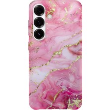 Karsu Design Samsung Galaxy A25 Uyumlu Baskılı Şeffaf Telefon Kılıfı | Koleksiyon: Marble And Gold Luxury