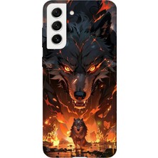 Karsu Design Samsung Galaxy S21 Plus Uyumlu Baskılı Şeffaf Telefon Kılıfı | Koleksiyon: Alpha Wolf