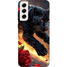 Karsu Design Samsung Galaxy S21 Plus Uyumlu Baskılı Şeffaf Telefon Kılıfı | Koleksiyon: Minimal Black Panther