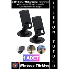 Wintoup #telefontutucu 360 Derece Döner Telefon Kolay Şarj Edebilme Kablo Geçirme Hazneli Şık Telefon Tutucu