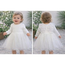 Bilge Trend Kanatlı Tütü Etekli Kız Bebek Parti , Doğum Günü , Bayramlık Elbise